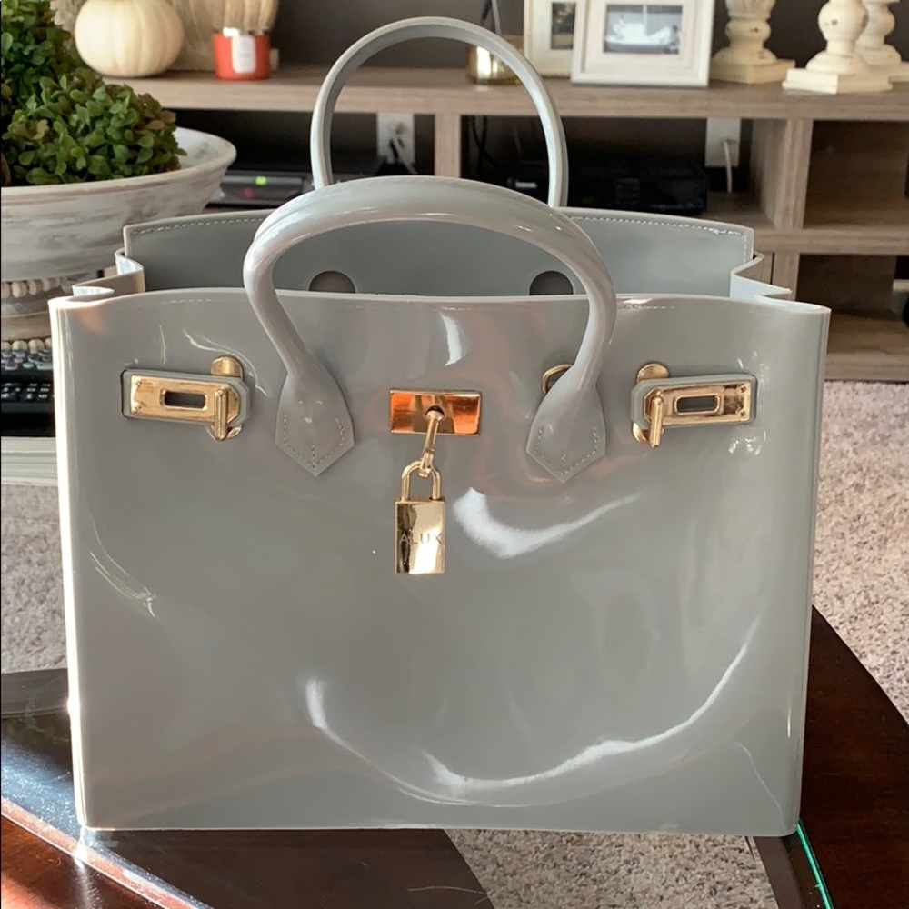 Gray handbag